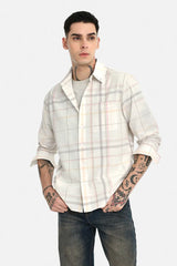 Regular Fit Linen Blend Checks Shirt