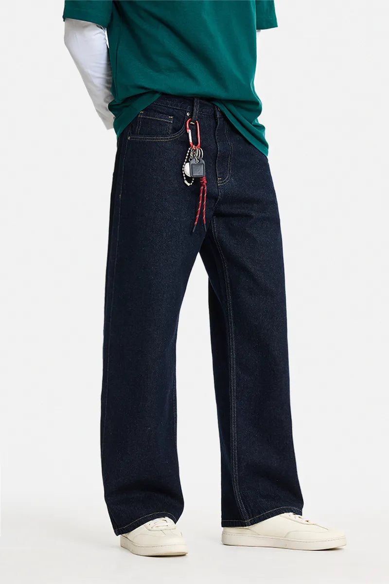 Washed Straight Loose Fit Jeans