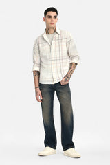 Regular Fit Linen Blend Checks Shirt