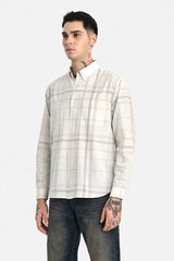 Regular Fit Linen Blend Checks Shirt