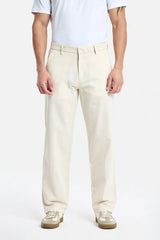 Cream Straight Fit Chinos